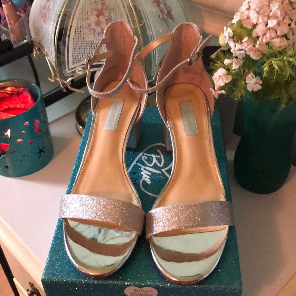 Silver glitter dress sandals